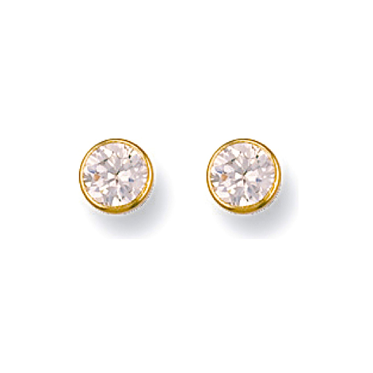 G 5mm Rubover Set Cz Studs