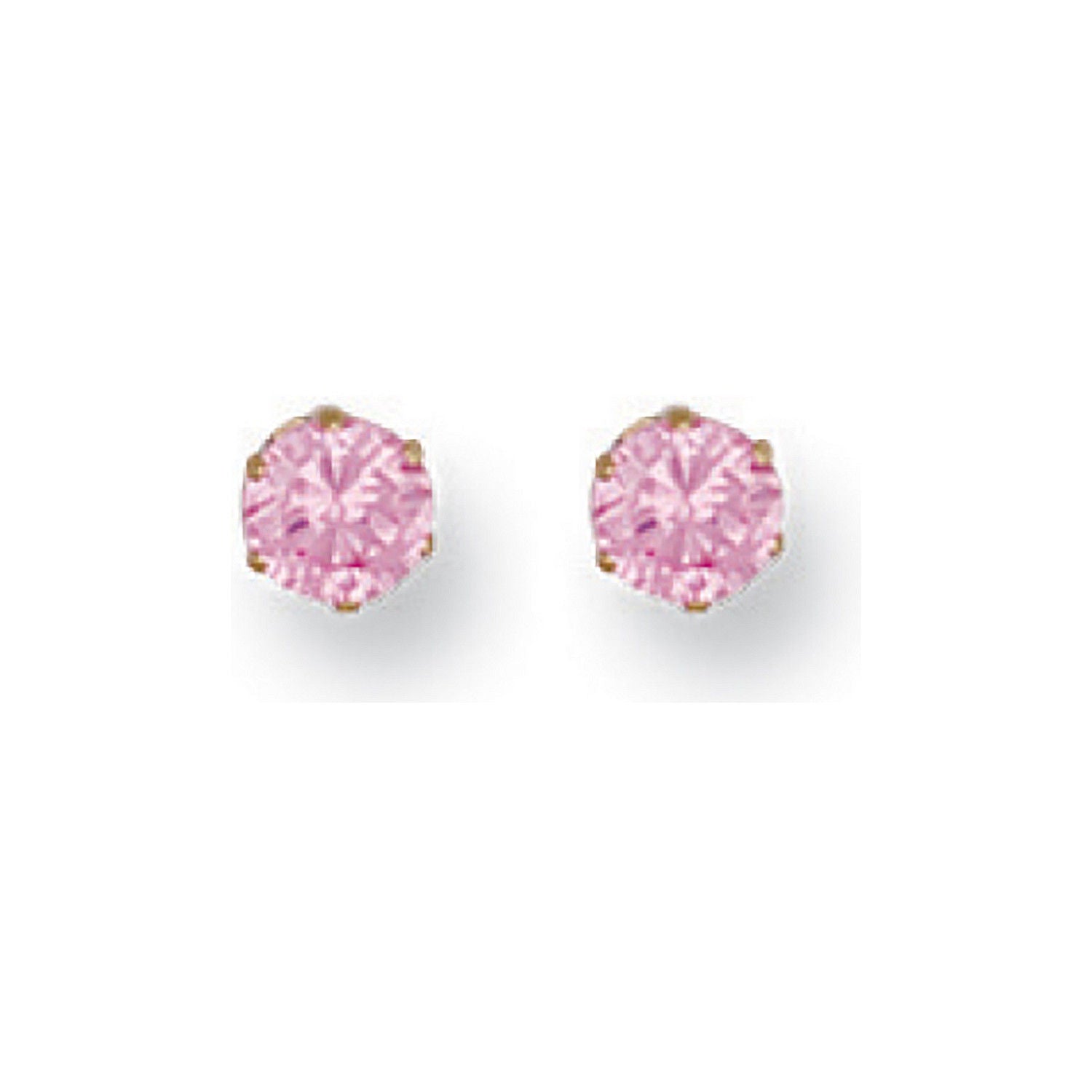 G 4mm Claw Set Pink Cz Studs