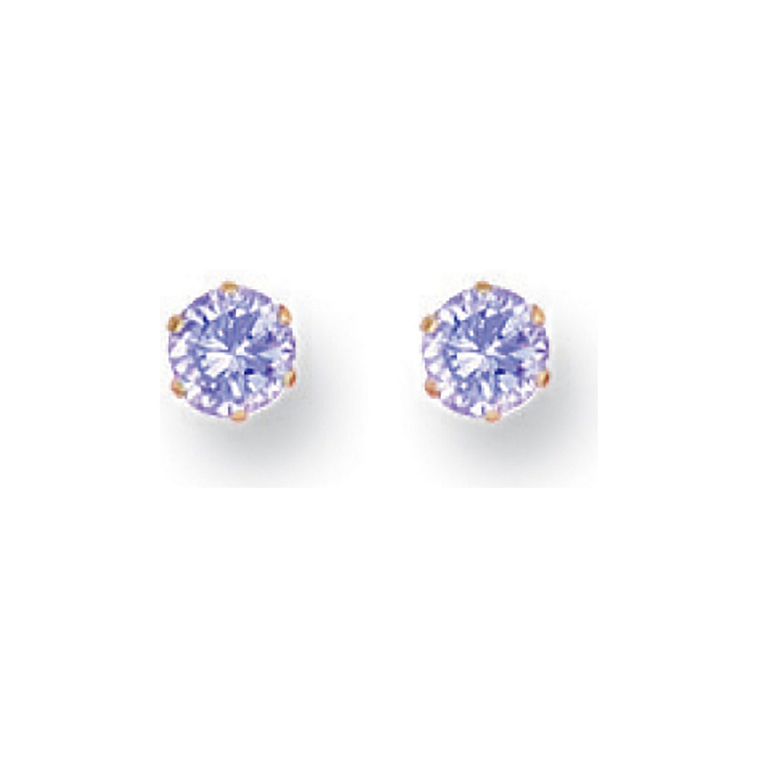 Y/G 4mm Claw Set Lavander Cz Studs