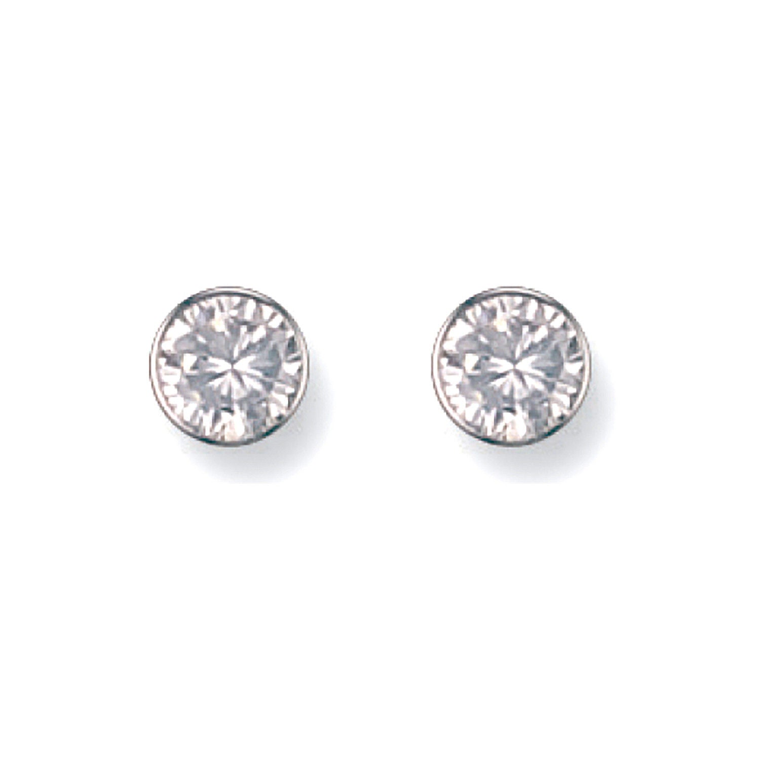 G 6mm Rubover Set Cz Studs