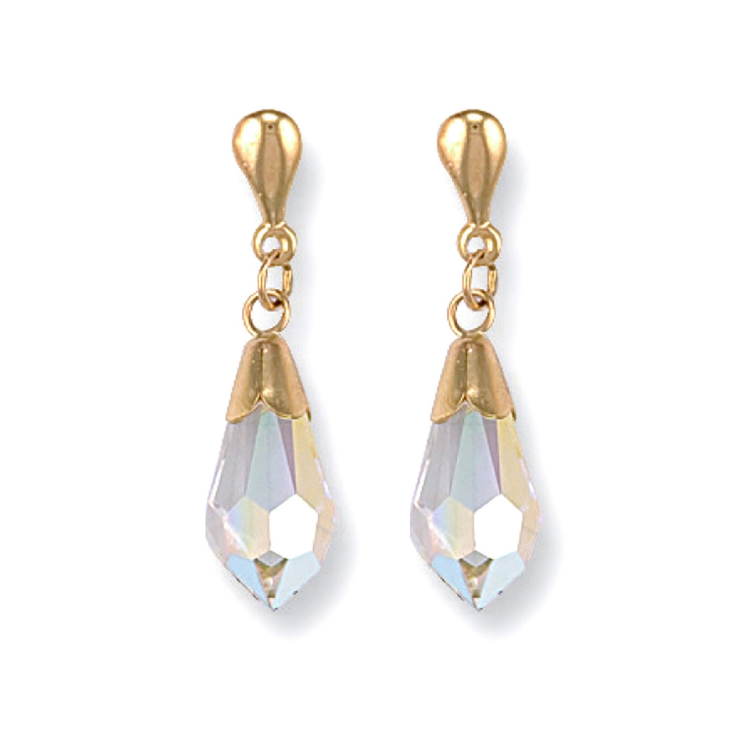 G White Austrian Crystal Drop Studs