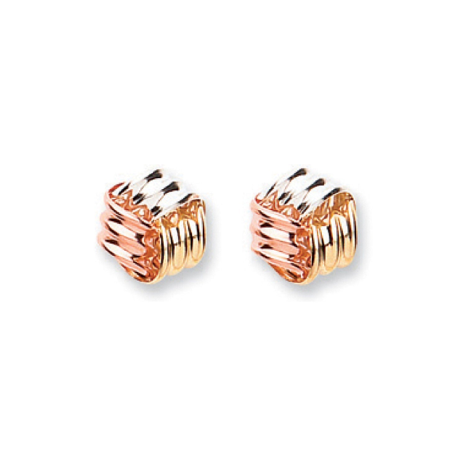 9ct Y W & 9ct Rose Gold Fancy Knot Studs
