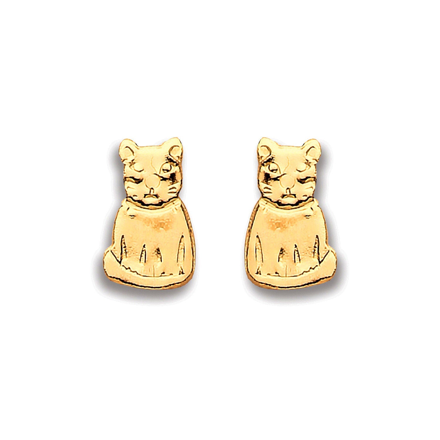 9ct 9ct Yellow Gold Cat Studs