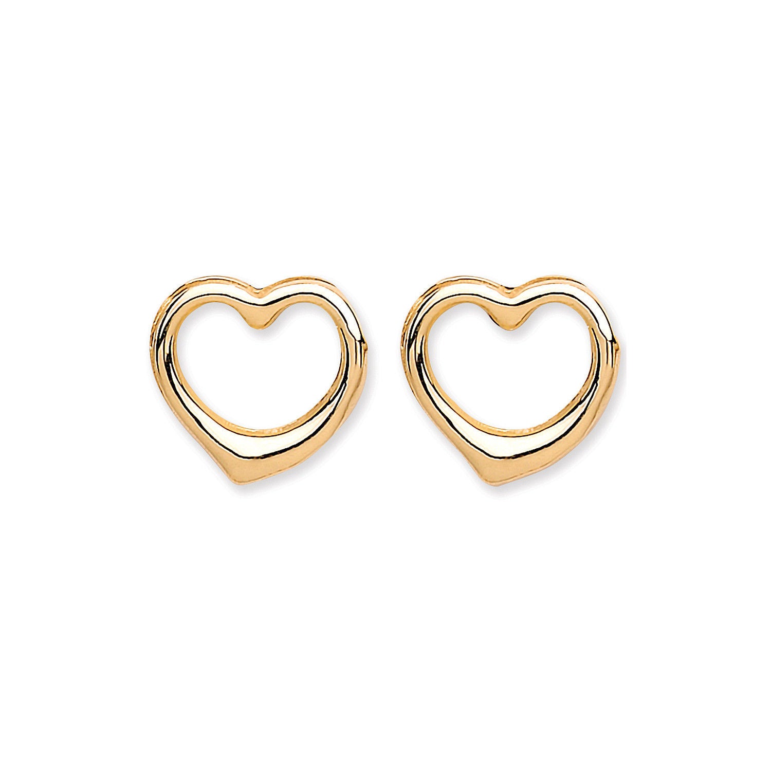 9ct Y/G Open Heart Studs