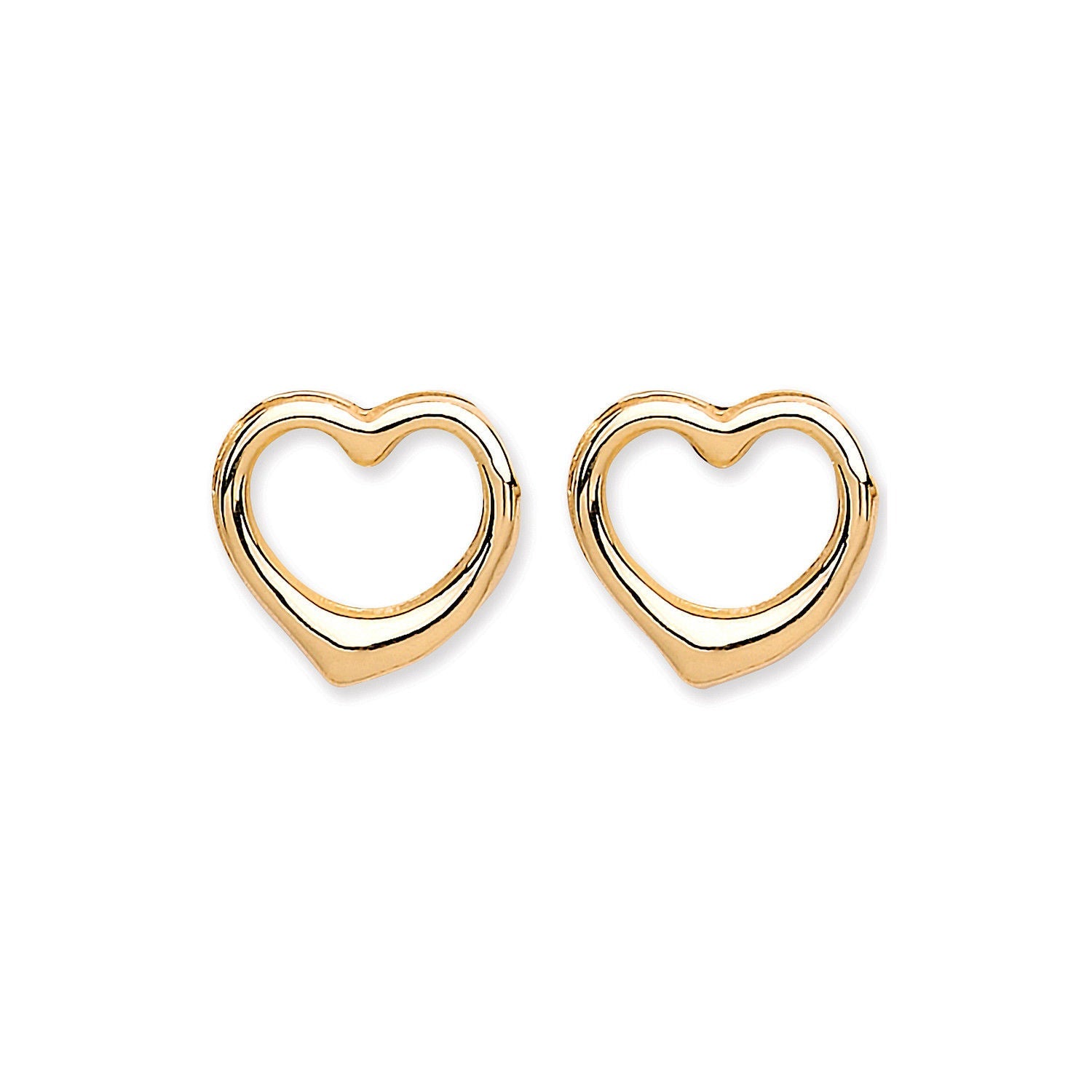 9ct 9ct Yellow Gold Open Heart Studs