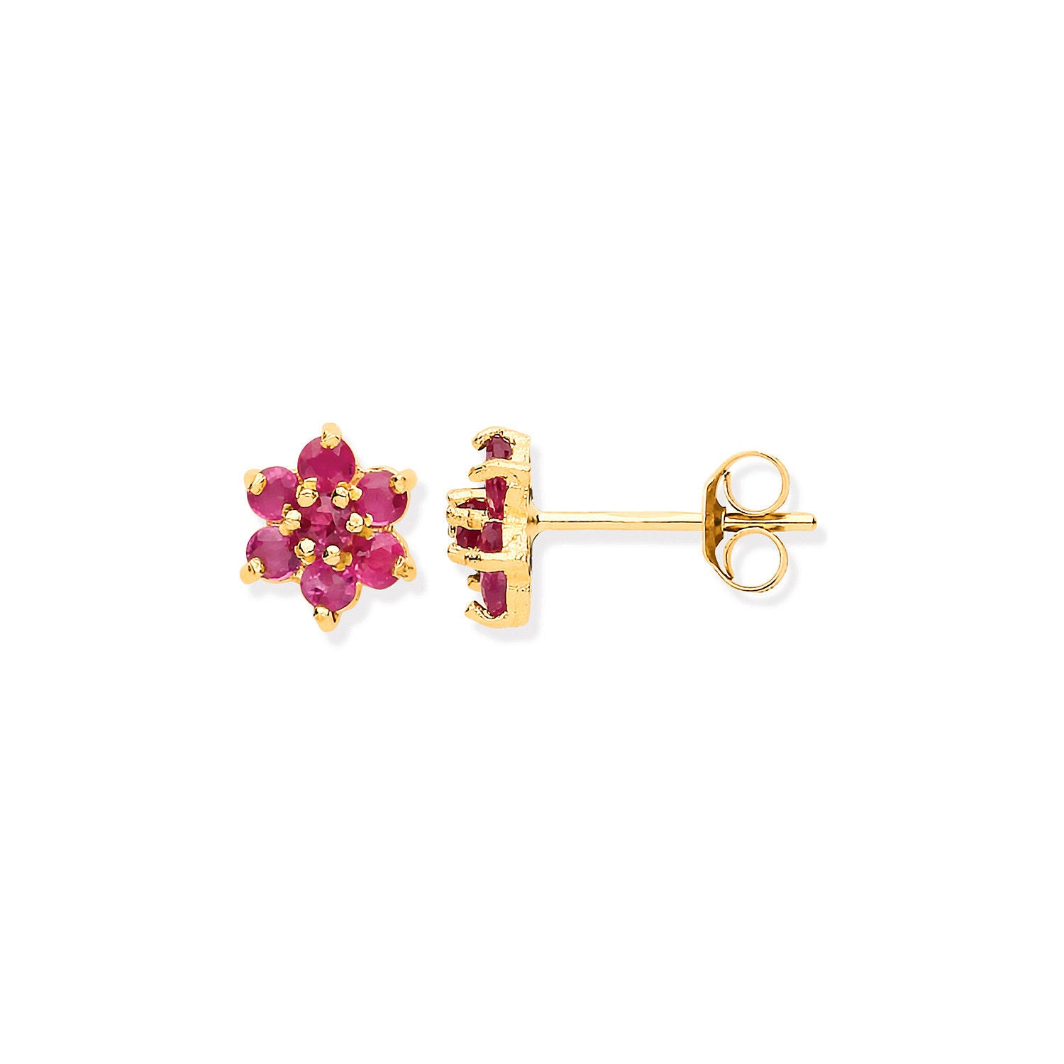 G Ruby Flower Studs