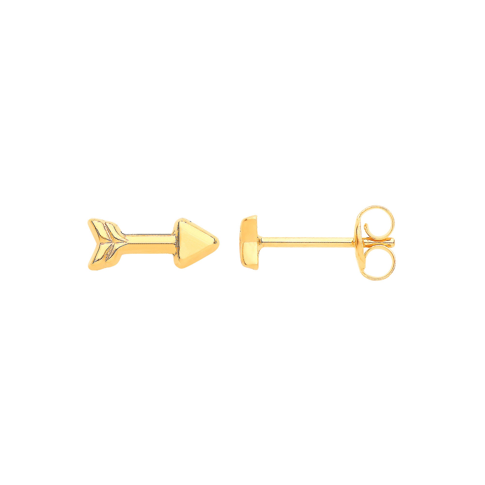 9ct Y/G Tiny Arrow Studs