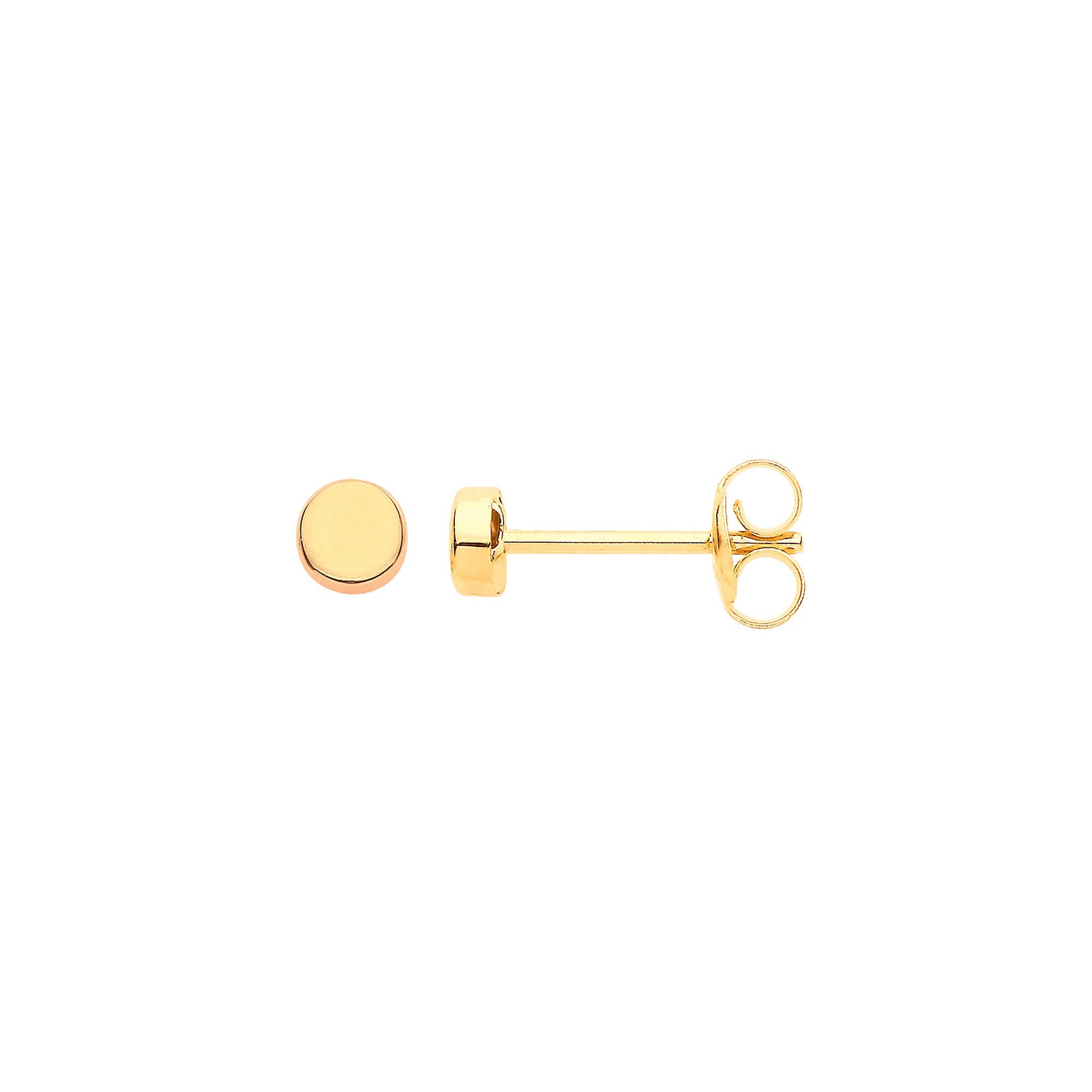 9ct 9ct Yellow Gold Plain Round 3.2mm Studs