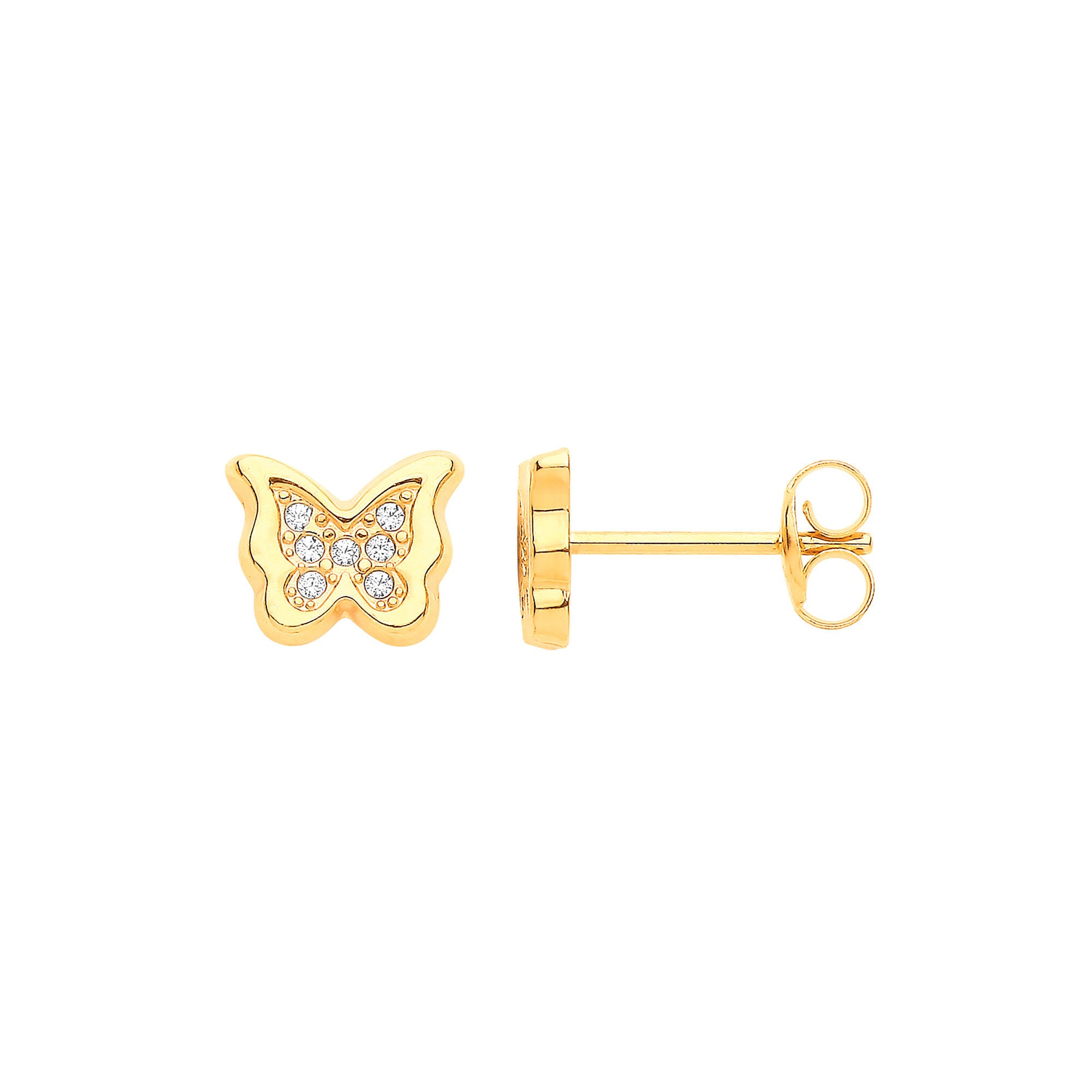 G CZ Butterfly Studs