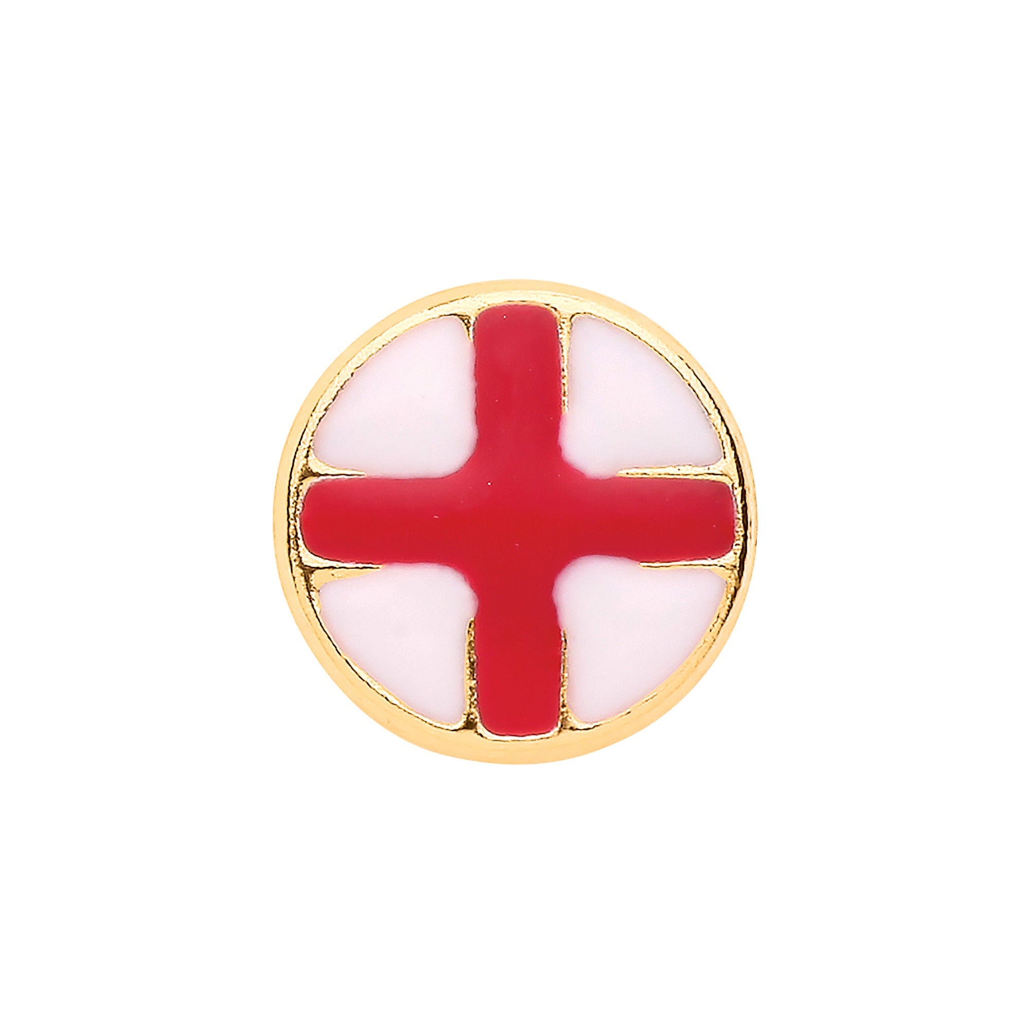 9ct 9ct Yellow Gold England Flag, St. Georges Cross Men's Earring