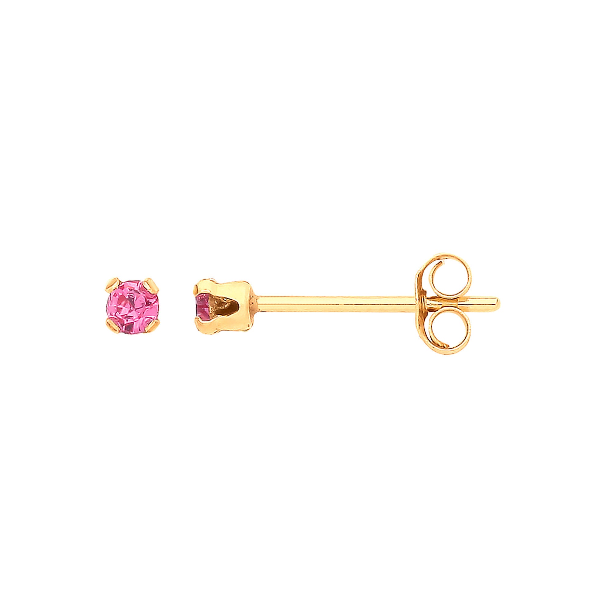 G 2mm Claw Set Pink Crystal Studs