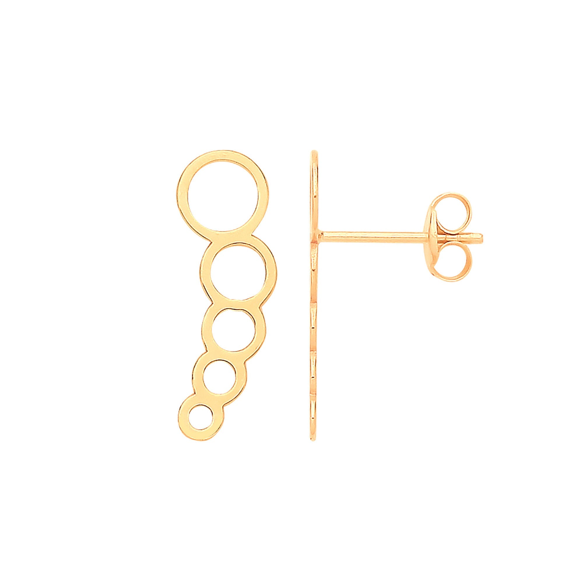9ct 9ct Yellow Gold Graduated Circles Studs