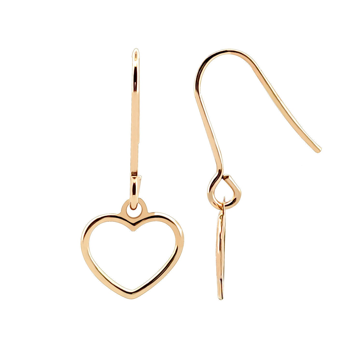 G Heart Drop Studs