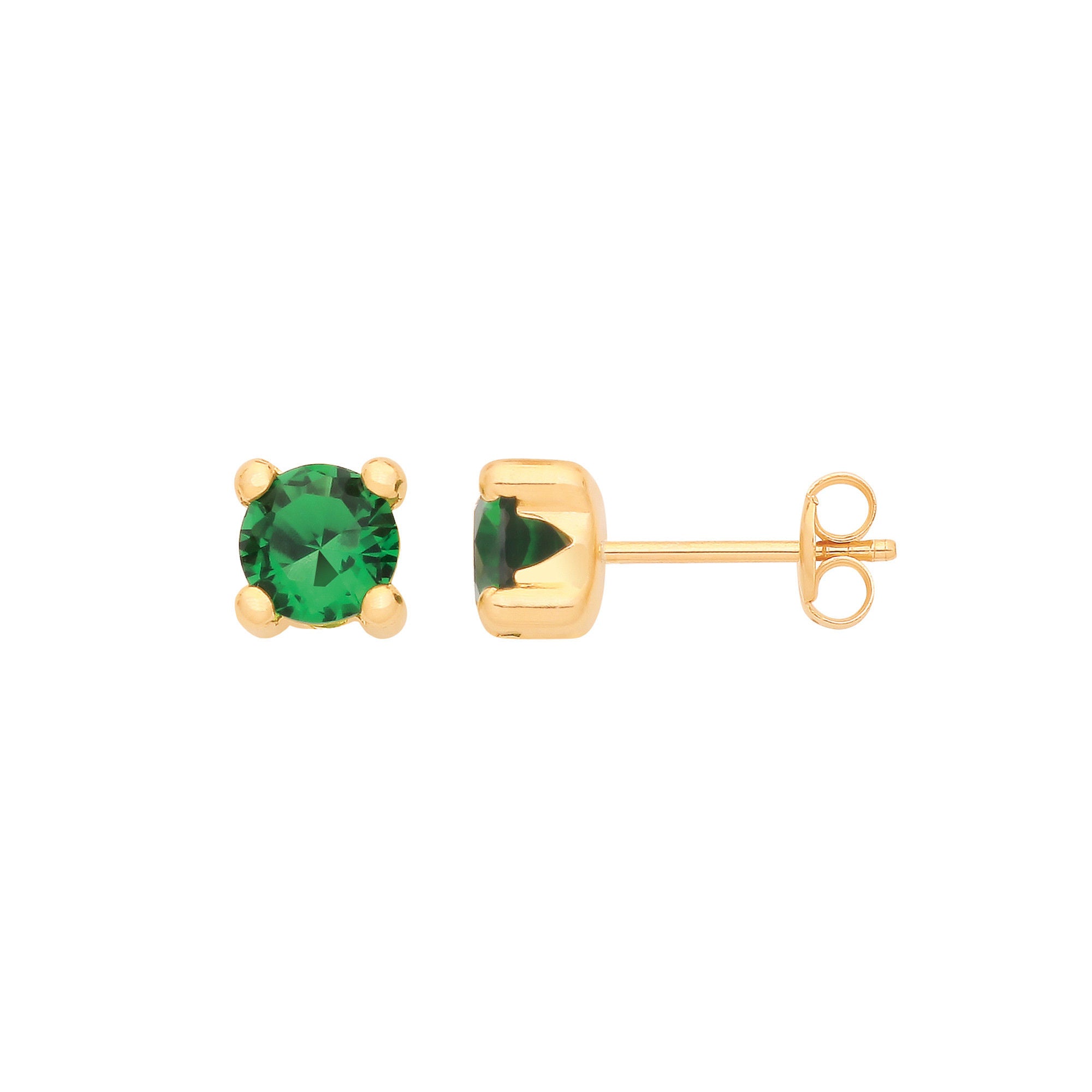 G Round 5mm GREEN CZ Stud