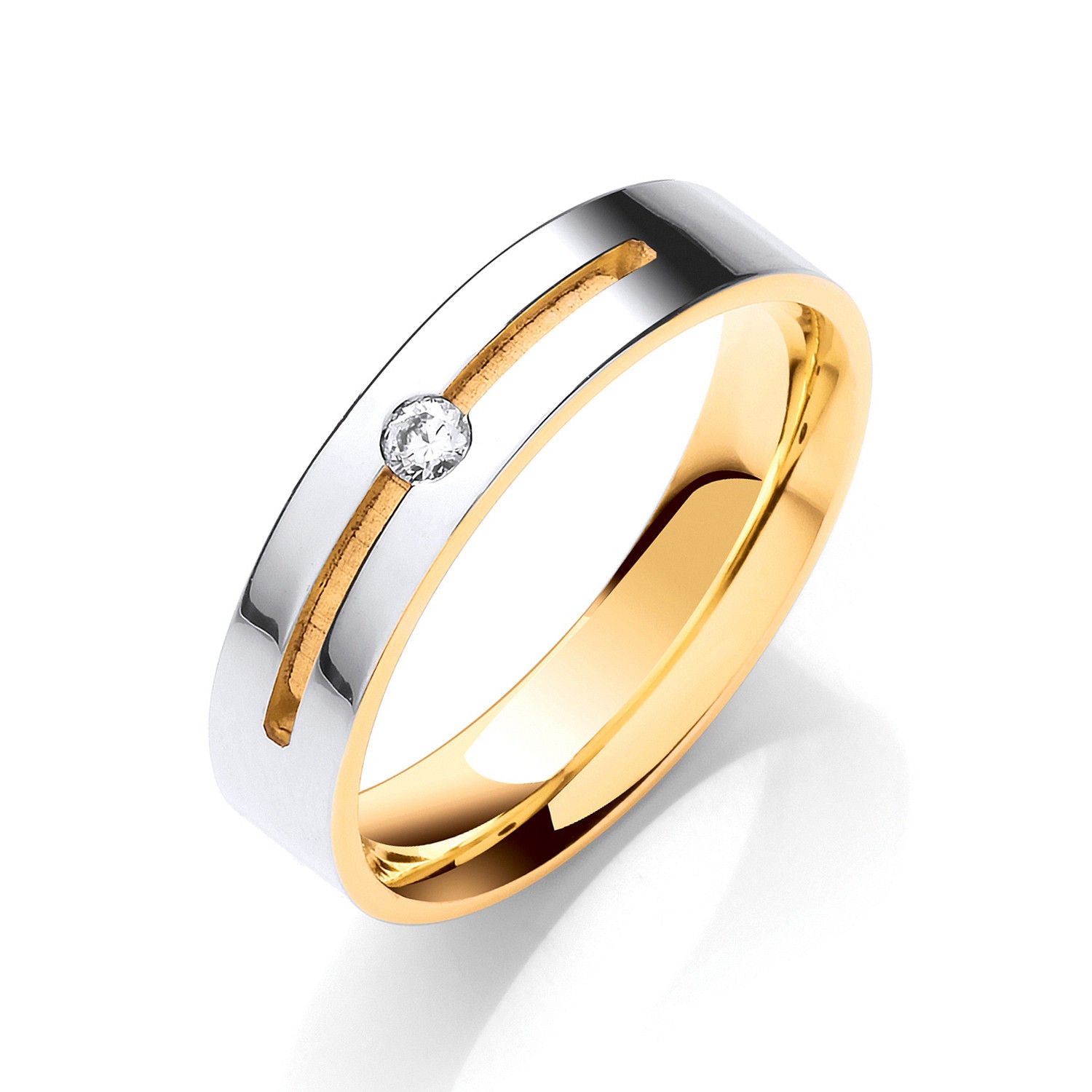 W Flat Court Wedding Band