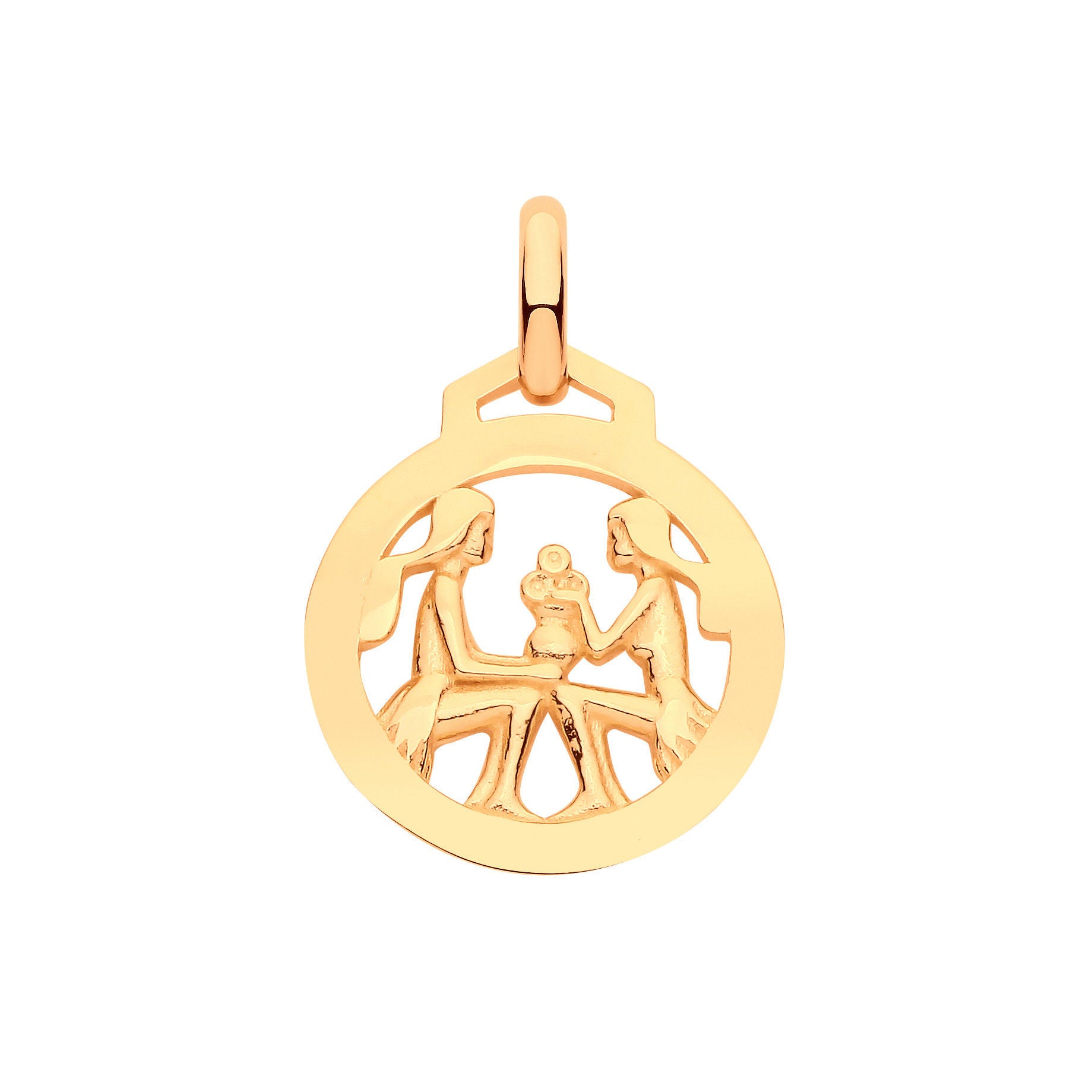 G  Round Zodiac Pendant GEMINI