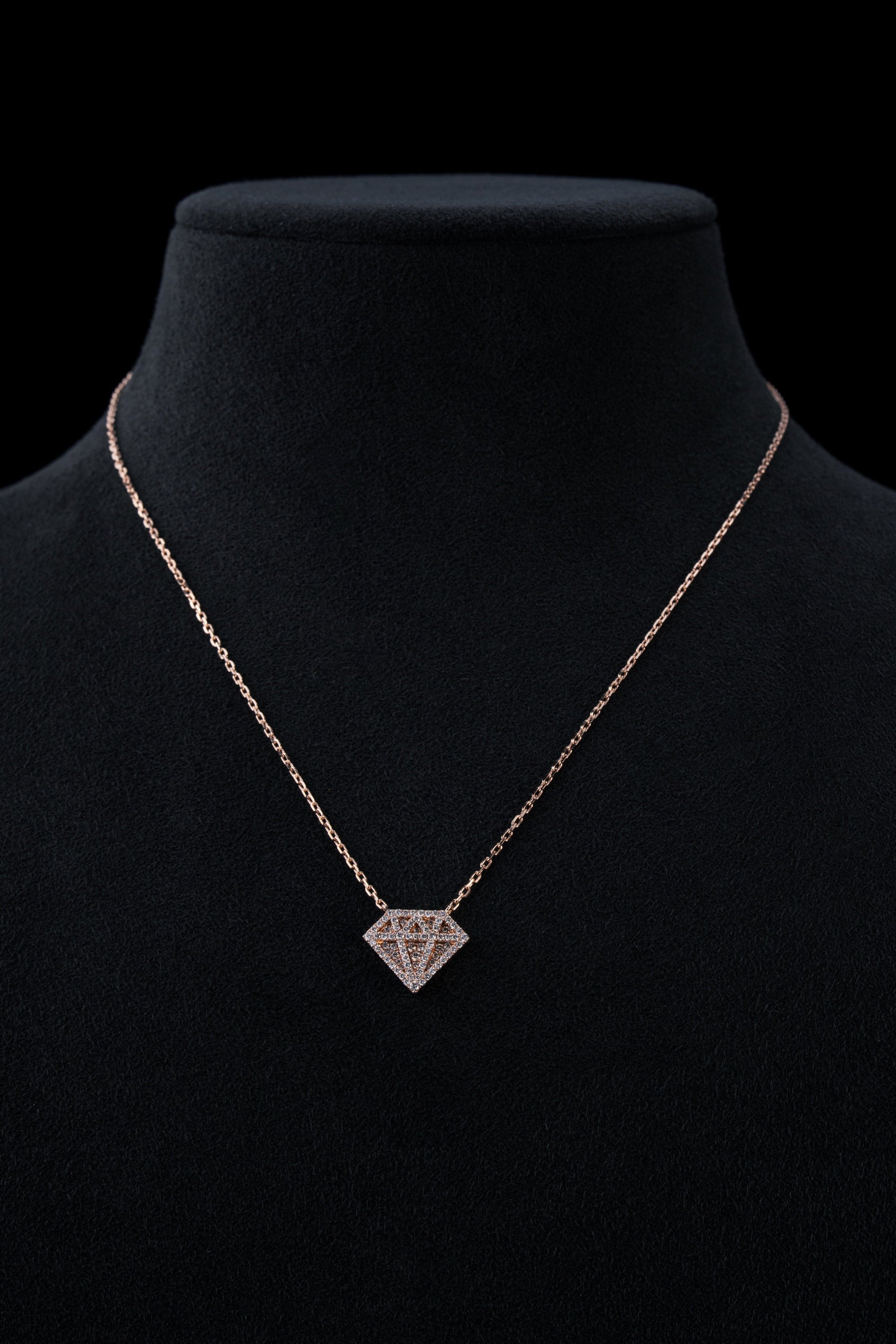 Precise Diamond necklace "Closed Facet" - ROSE GOLD - Precise Jewellers