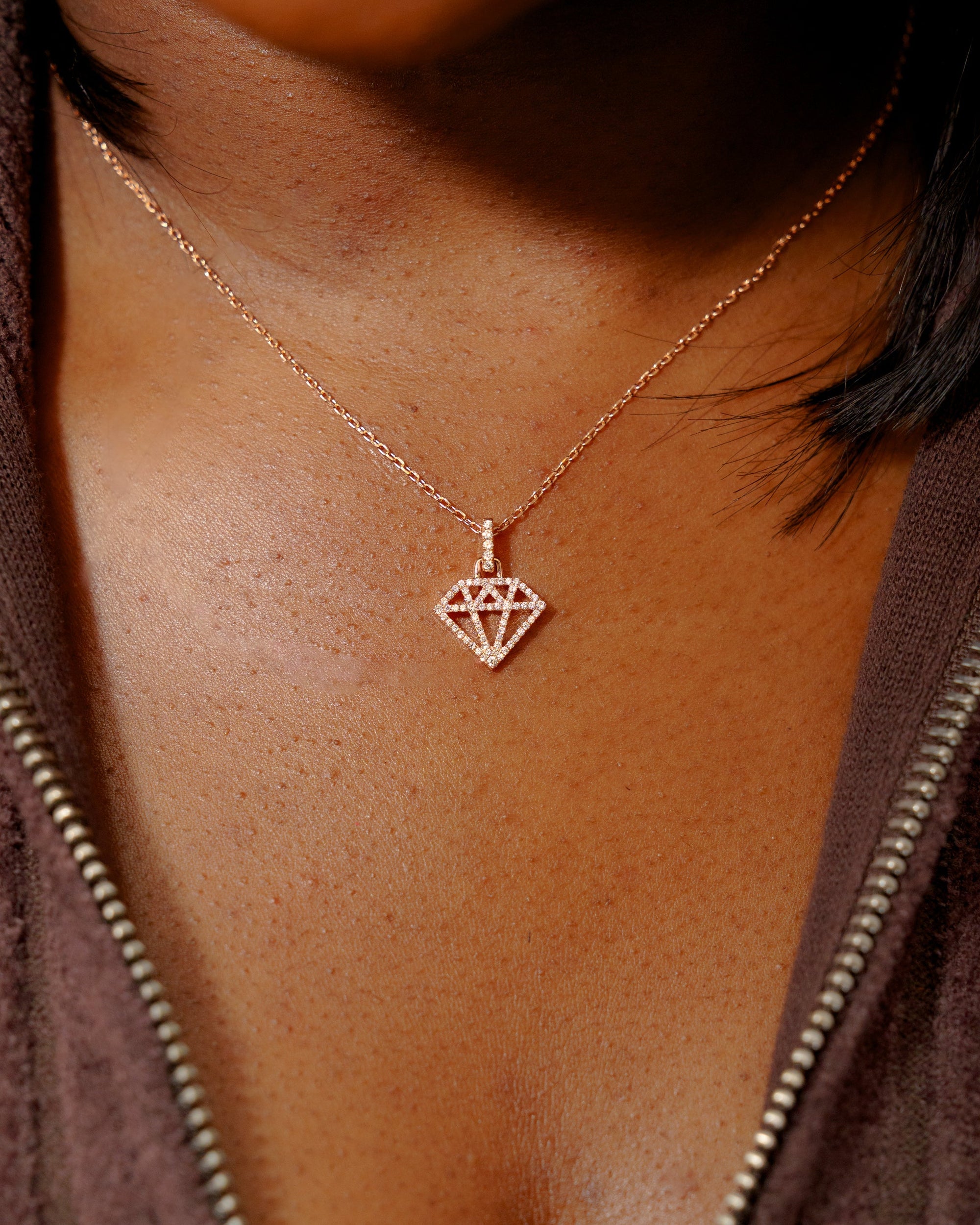 Precise Diamond Necklace "Open Facèt" - Rose Gold - Precise Jewellers