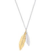 Silver & Gold Coated Feathers Necklace 16" - Precise Jewellers