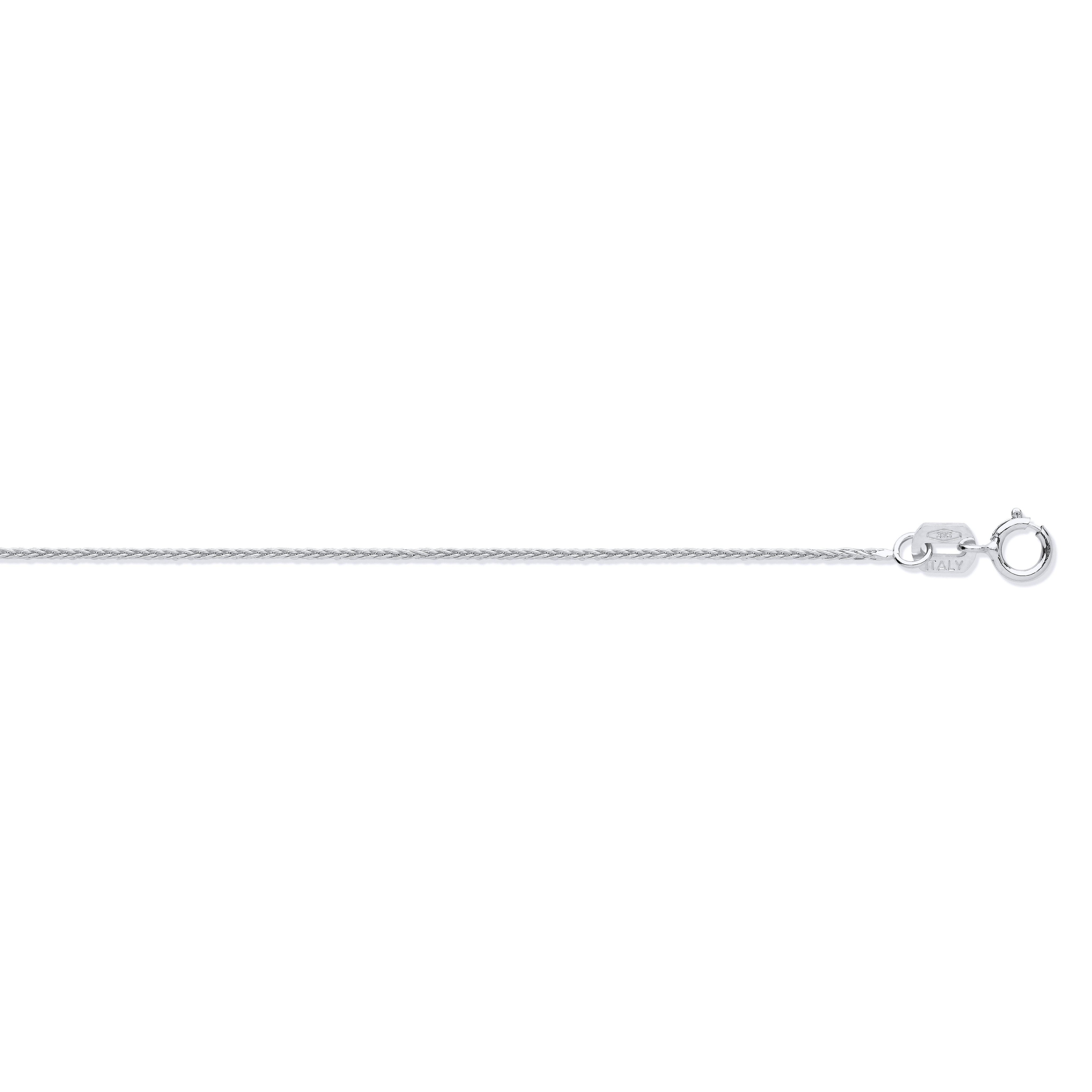 9ct White Gold 0.8mm Spiga Chain - Precise Jewellers