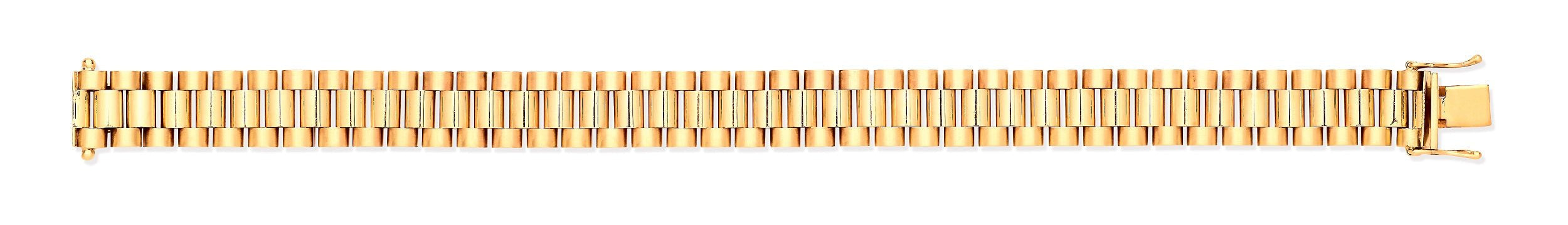 9ct Yellow Gold 14mm Fancy Link Gents Bracelet - Precise Jewellers