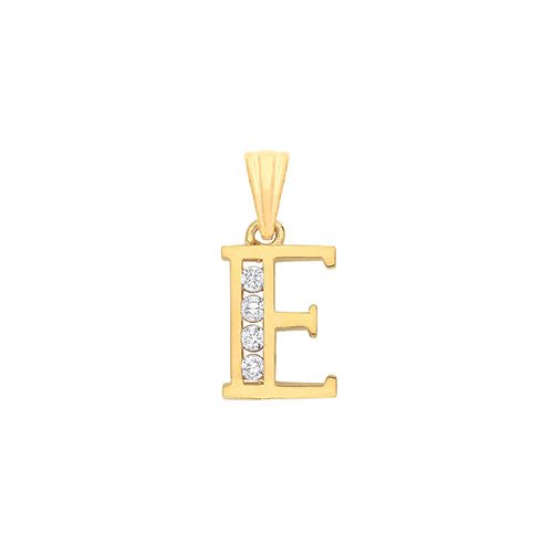 Y/G Channel Set Cz Initial Pendants - Precise Jewellers