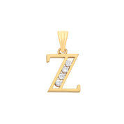 Y/G Channel Set Cz Initial Pendants - Precise Jewellers