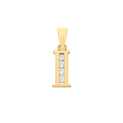 Y/G Channel Set Cz Initial Pendants - Precise Jewellers