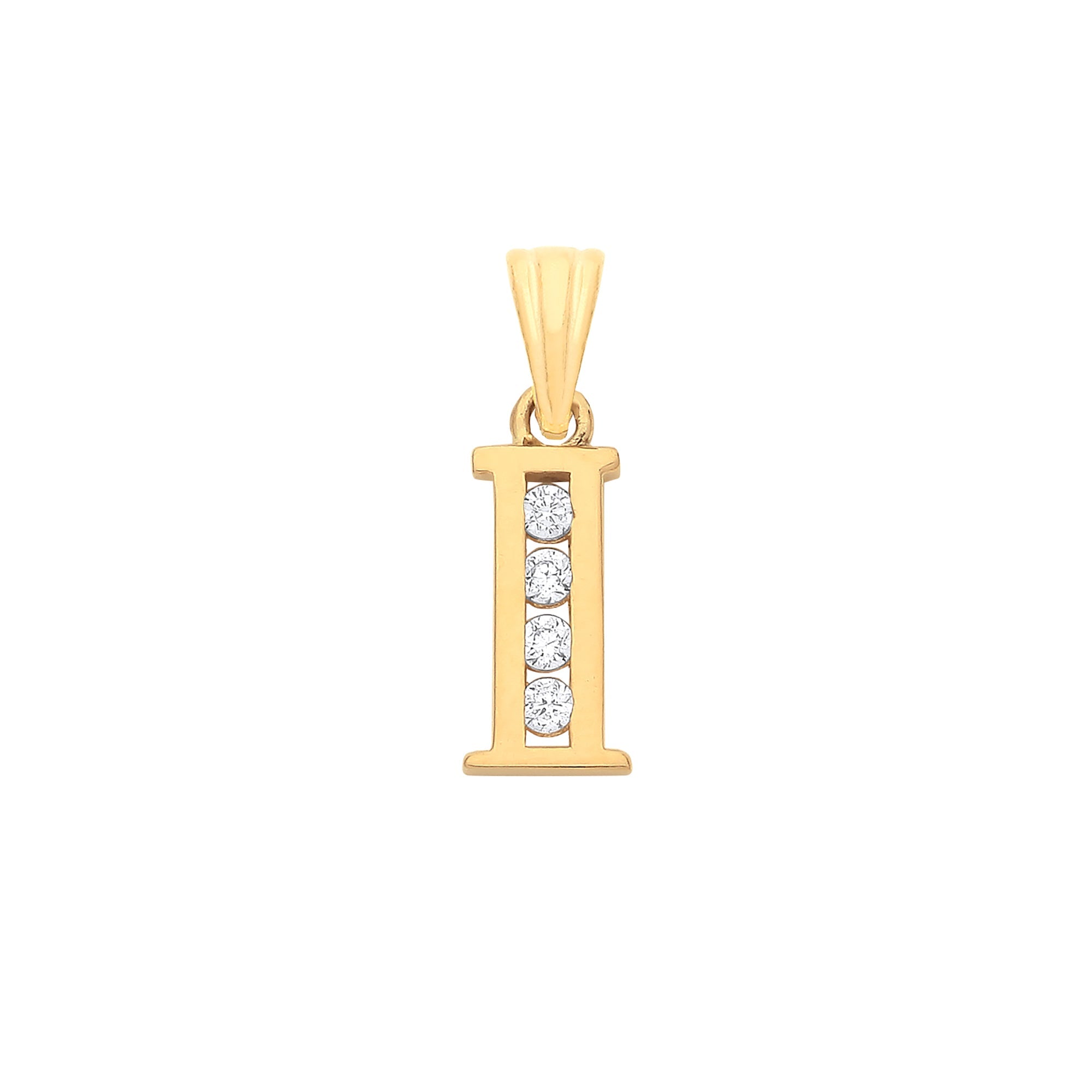 Y/G Channel Set Cz Initial Pendants - Precise Jewellers