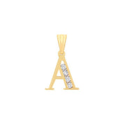 Y/G Channel Set Cz Initial Pendants - Precise Jewellers