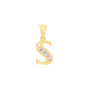 Y/G Channel Set Cz Initial Pendants - Precise Jewellers
