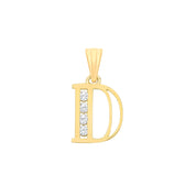 Y/G Channel Set Cz Initial Pendants - Precise Jewellers