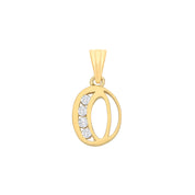 Y/G Channel Set Cz Initial Pendants - Precise Jewellers