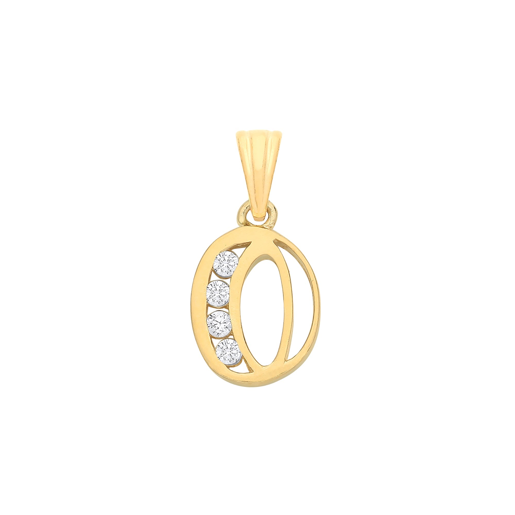 Y/G Channel Set Cz Initial Pendants - Precise Jewellers