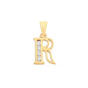 Y/G Channel Set Cz Initial Pendants - Precise Jewellers