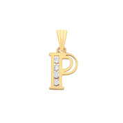 Y/G Channel Set Cz Initial Pendants - Precise Jewellers