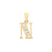 Y/G Channel Set Cz Initial Pendants - Precise Jewellers