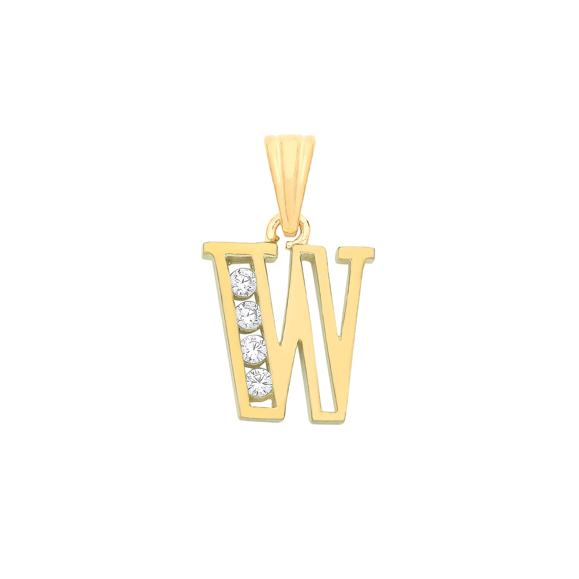 Y/G Channel Set Cz Initial Pendants - Precise Jewellers