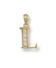 Y/G Channel Set Cz Initial Pendants - Precise Jewellers