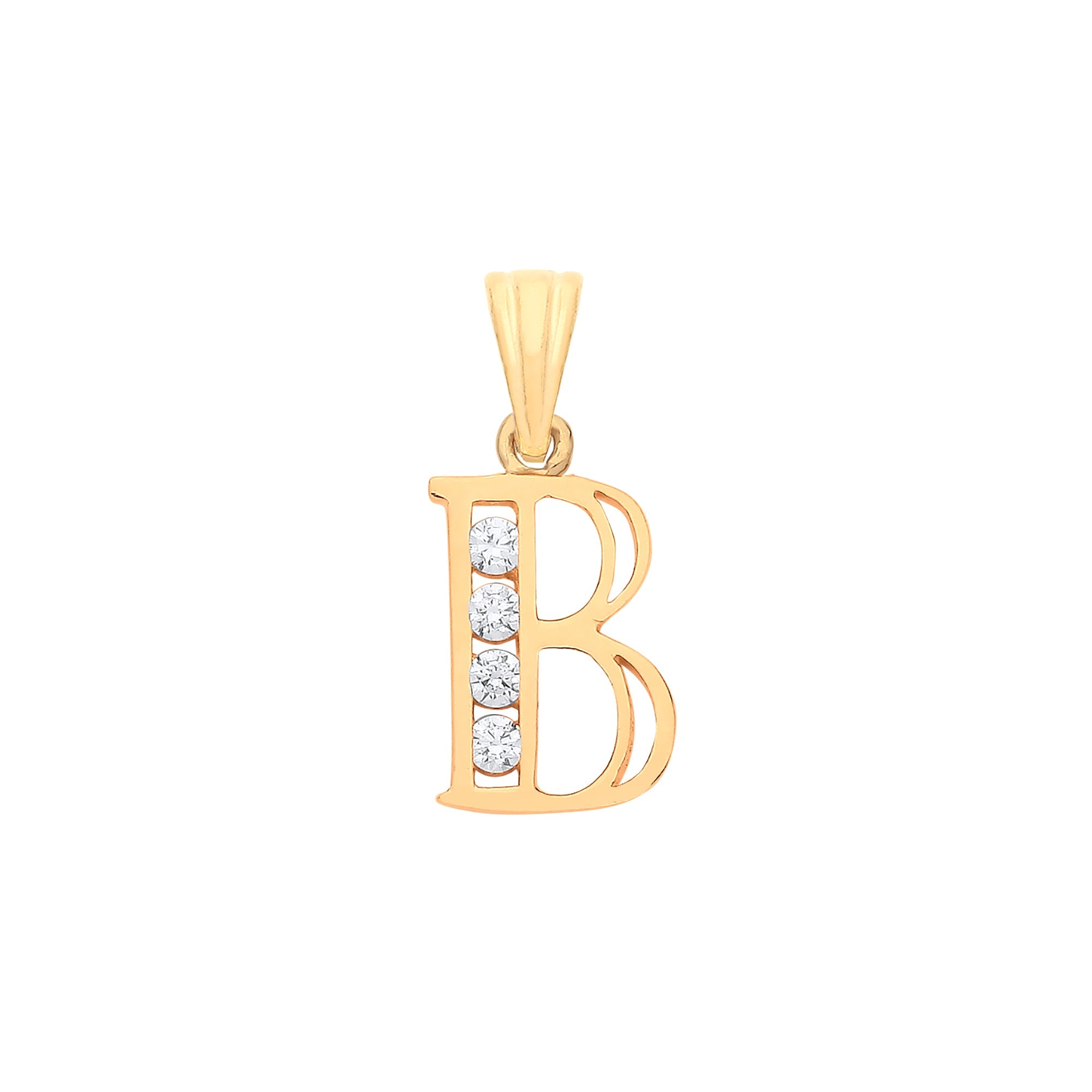 G Channel Set Cz Initial Pendants - Precise Jewellers
