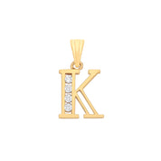 Y/G Channel Set Cz Initial Pendants - Precise Jewellers