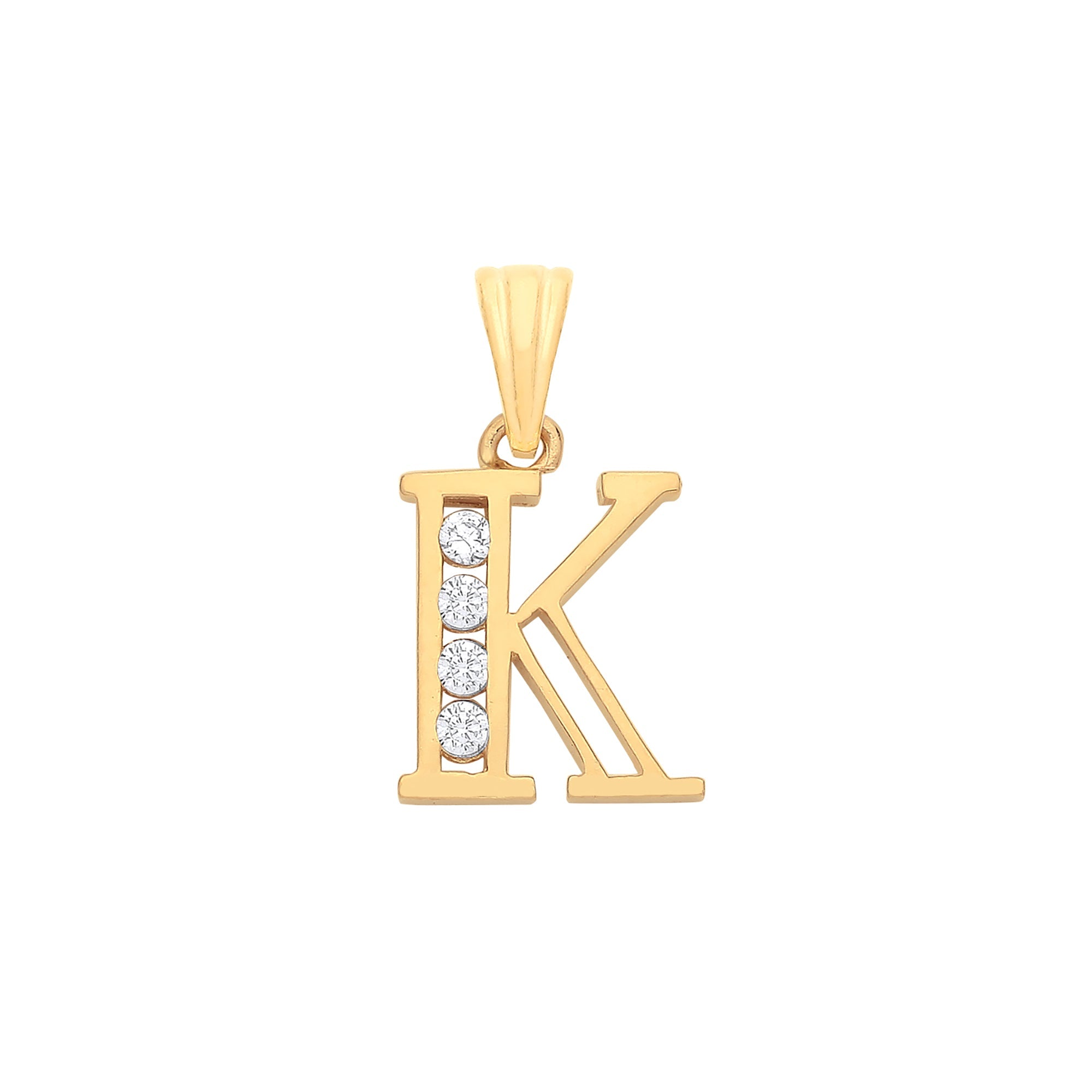 Y/G Channel Set Cz Initial Pendants - Precise Jewellers