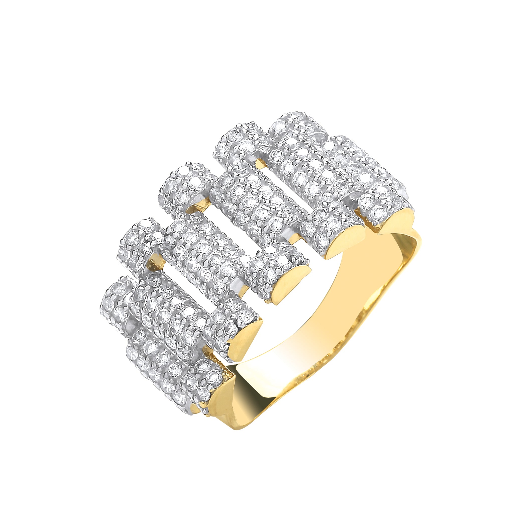 G Cz Fancy Link Ring - Precise Jewellers
