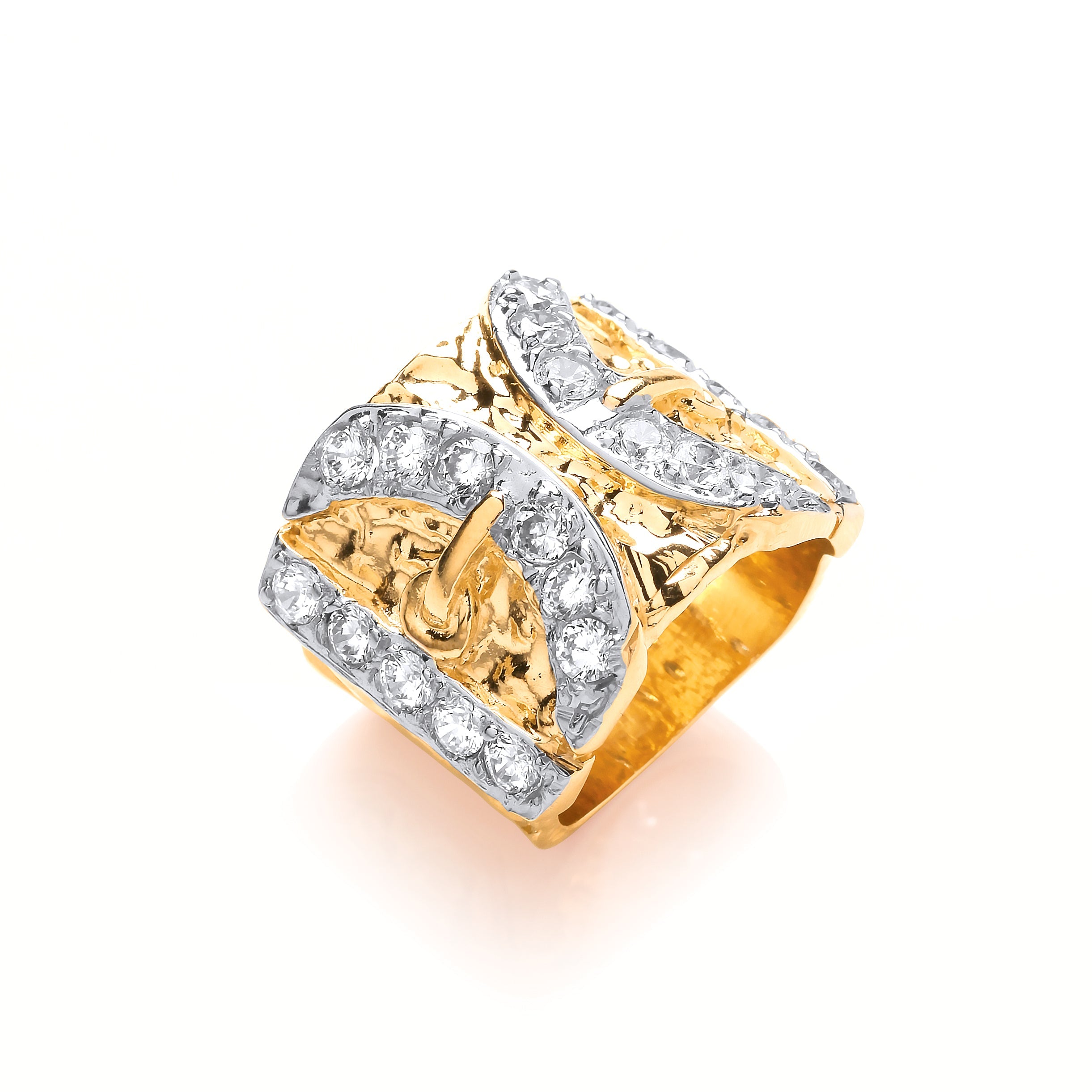 G CZs Buckle Gents Ring - Precise Jewellers