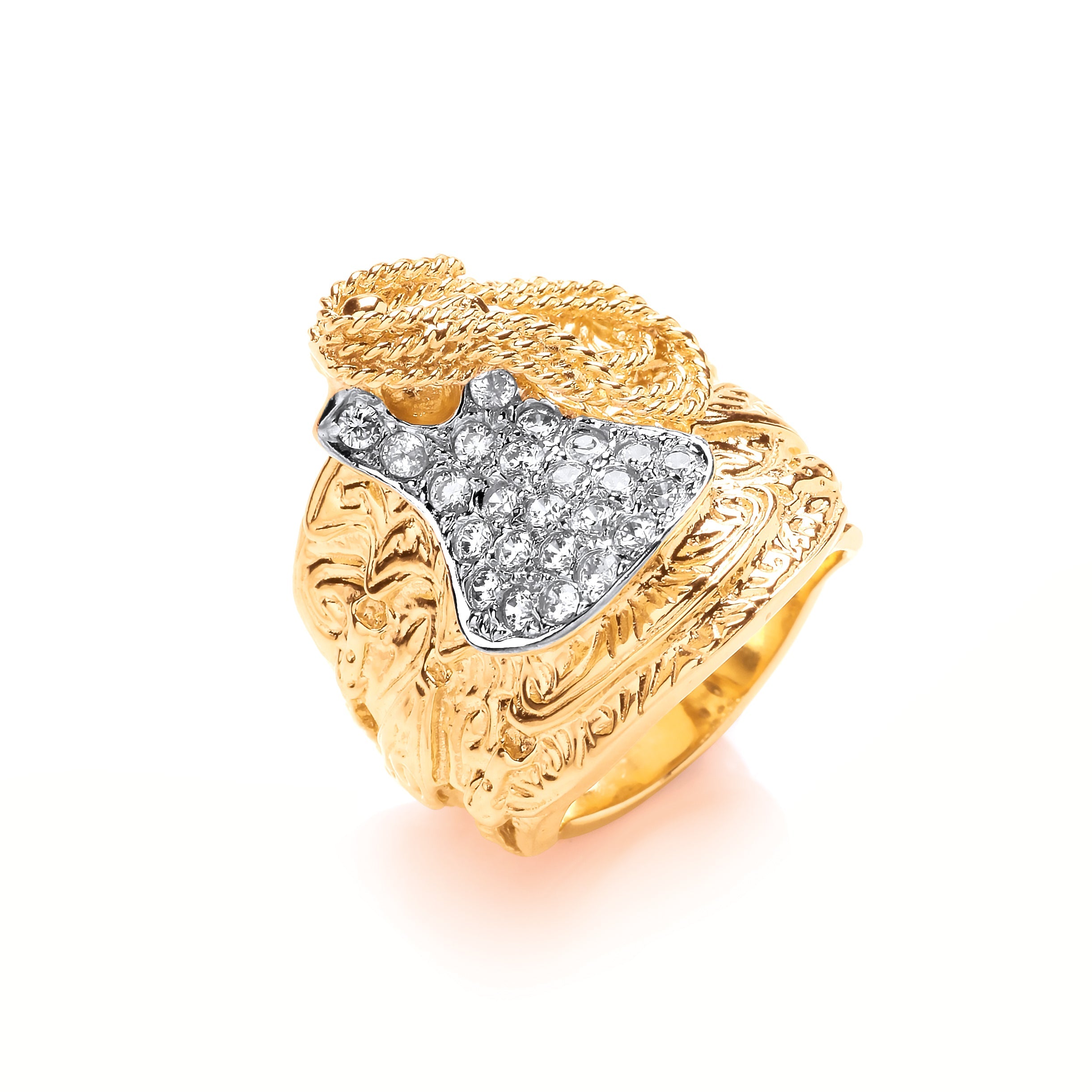 G CZs Buckle Gents Ring - Precise Jewellers