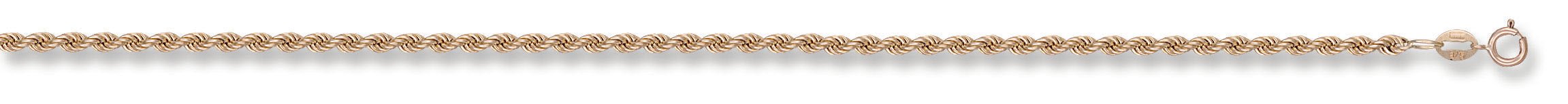 9ct Yellow Gold Hollow Rope Anklet - Precise Jewellers