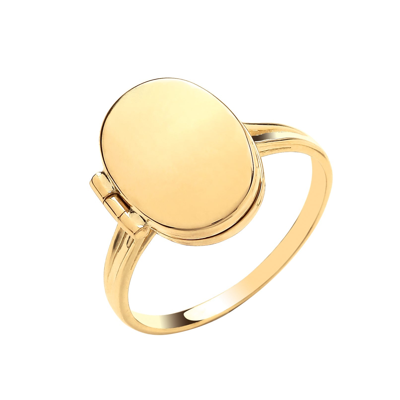 G Oval Plain Locket Ring - Precise Jewellers