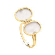 Y/G Oval Plain Locket Ring - Precise Jewellers