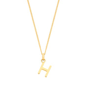 Y/G Small Plain INITIAL on 18" Curb Chain - Precise Jewellers