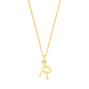 Y/G Small Plain INITIAL on 18" Curb Chain - Precise Jewellers